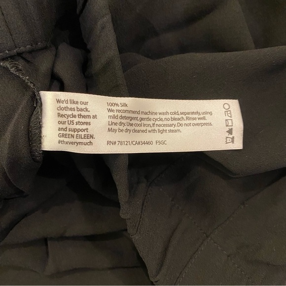 Eileen Fisher Womens Georgette Crepe Crop Pants Wide Leg Black 100% Silk Plus 3X - Picture 8 of 9